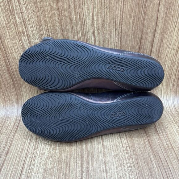 Ecco | Espresso Metallic Buckle Detail Comfort Ballet Flats EU 38 Women's 7/7.5 - Picture 7 of 7